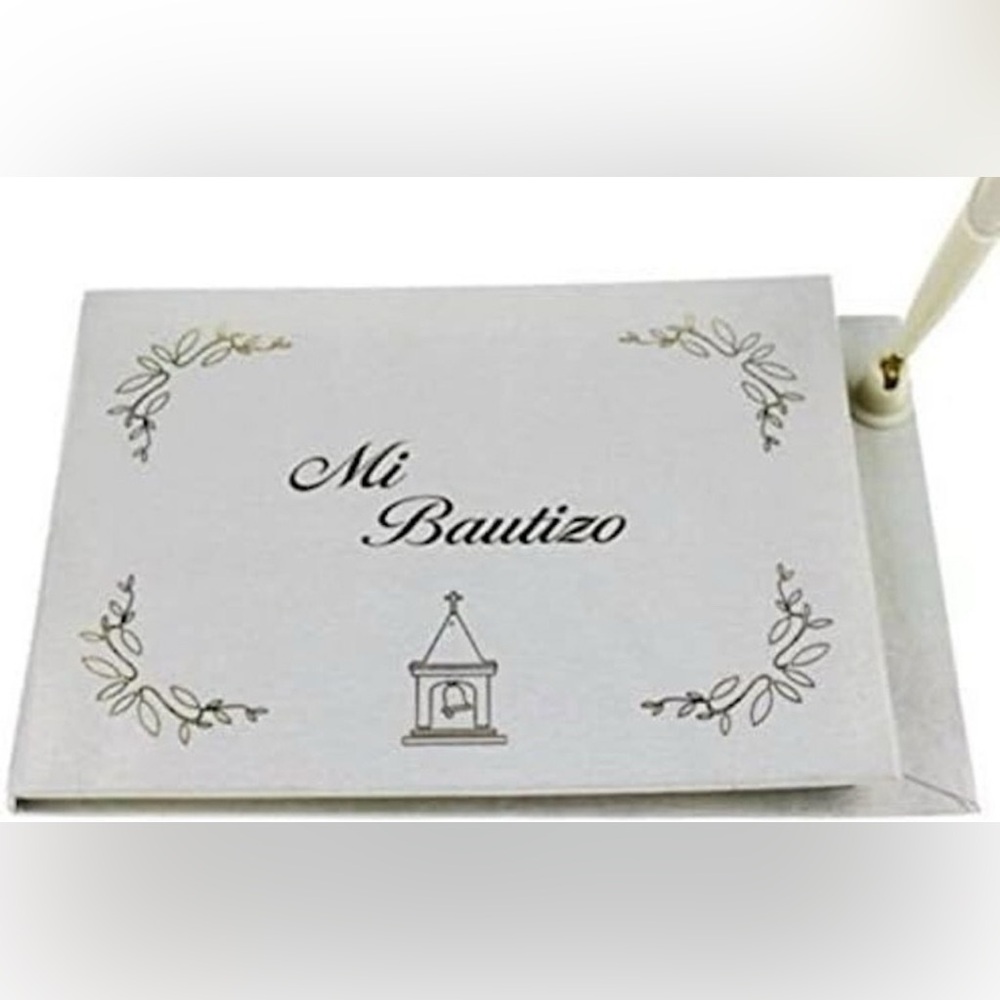 Spanish My Baptism Mi Bautizo Guest Book with Pen Religious Gift Keepsake